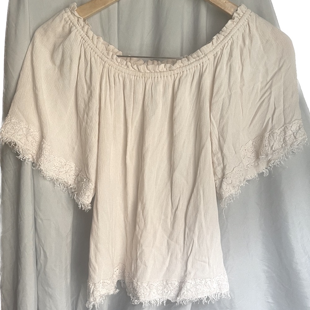 Mustard Seed boho crew neck top size S
